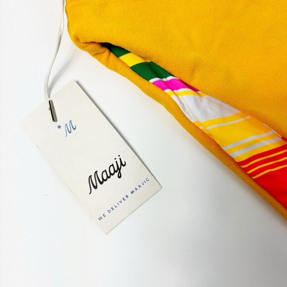 MAAJI WOMEN STANDARD HIGH RISE REVERSIBLE YELLOW STRIPED COLORFUL BOTTOM  LARGE - Picture 6 of 9